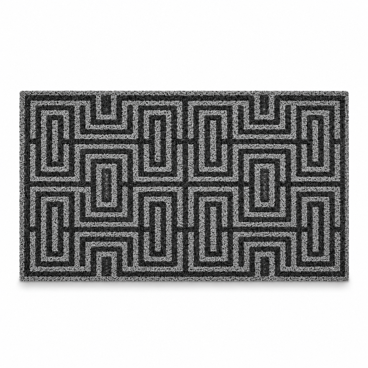 Gray Geometric Maze Doormat