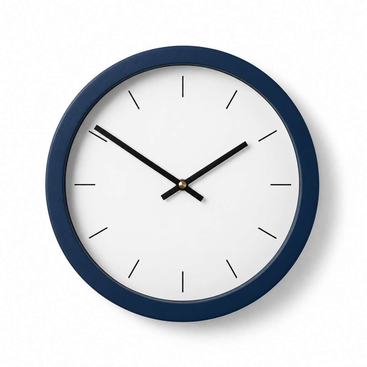 Navy Blue Minimalist Round Wall Clock