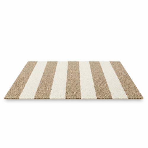 Beige Striped Coir Doormat