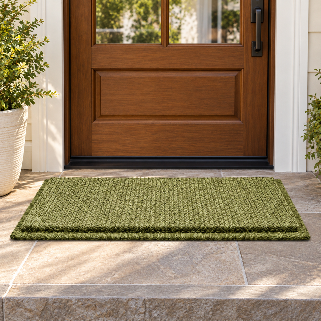 Olive Textured Woven Doormat